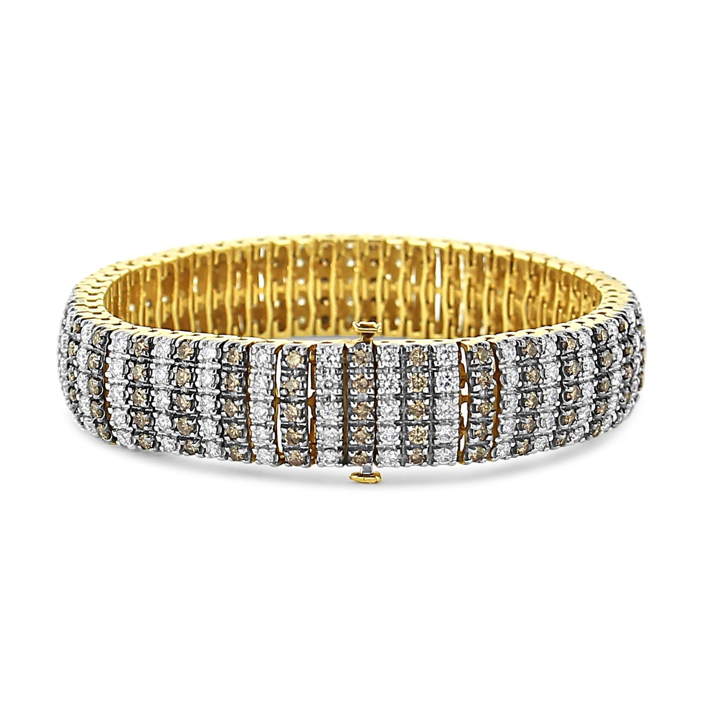 10K Yellow Gold 10 CTW 1/3 Cttw Alternating Coco Color and White - H&S Mall